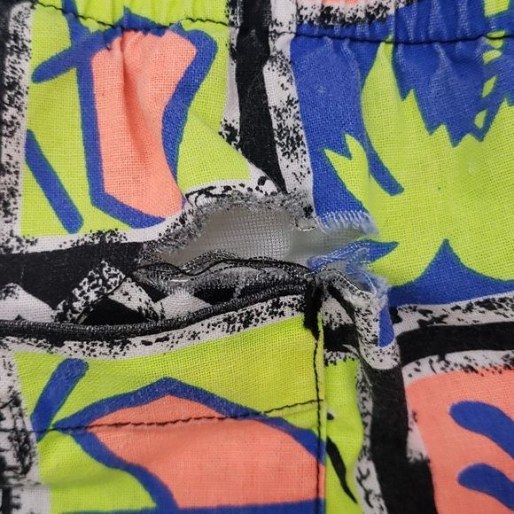 REPAGE Vintage 80's 90's Retro Men's Swim Trunks Neon XL - Picture 3 of 5